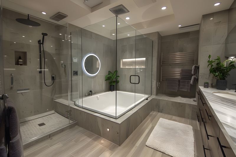 Modern Glass-Enclosed Tub